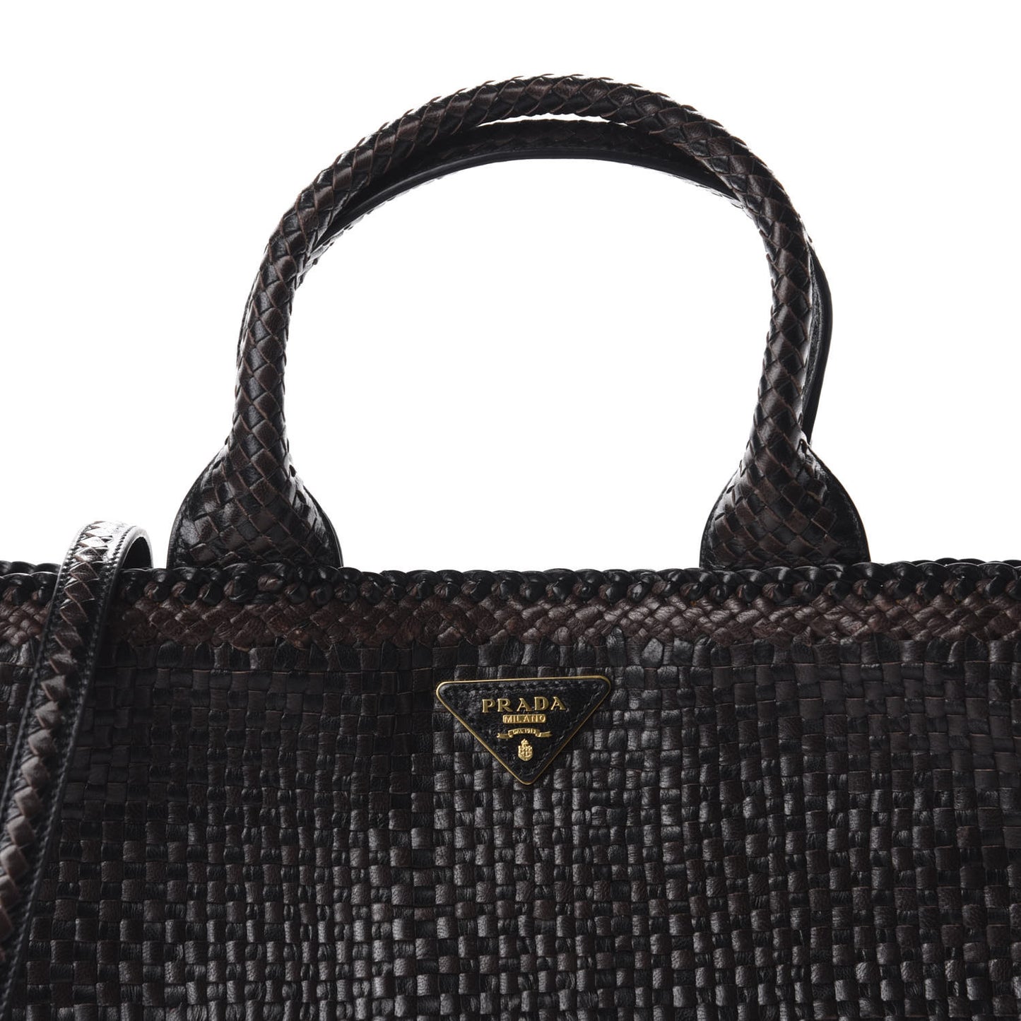 Goatskin Woven Large Tote Moro Black