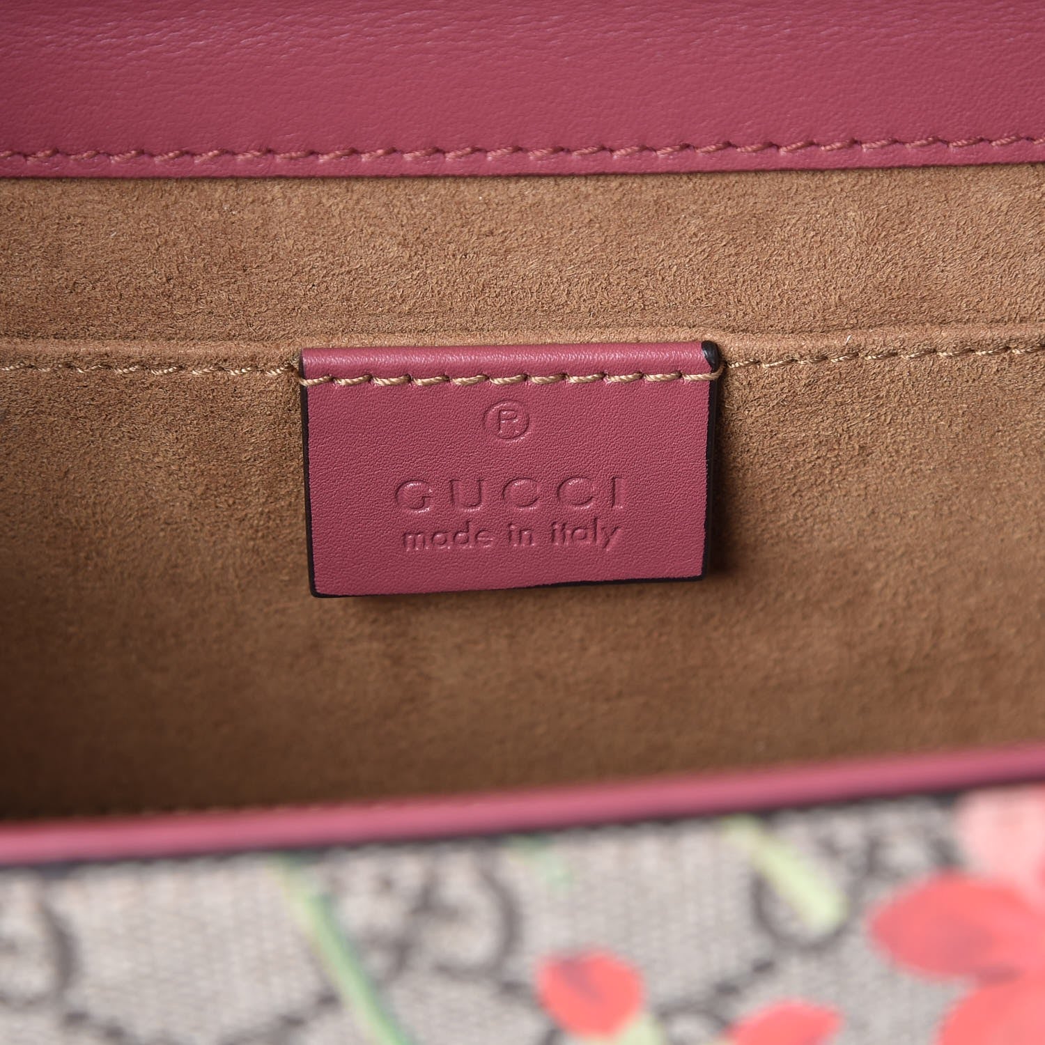 Gucci GG Supreme Monogram Blooms Small Padlock Shoulder Bag Beige Multicolor Dry Rose 7 of 8