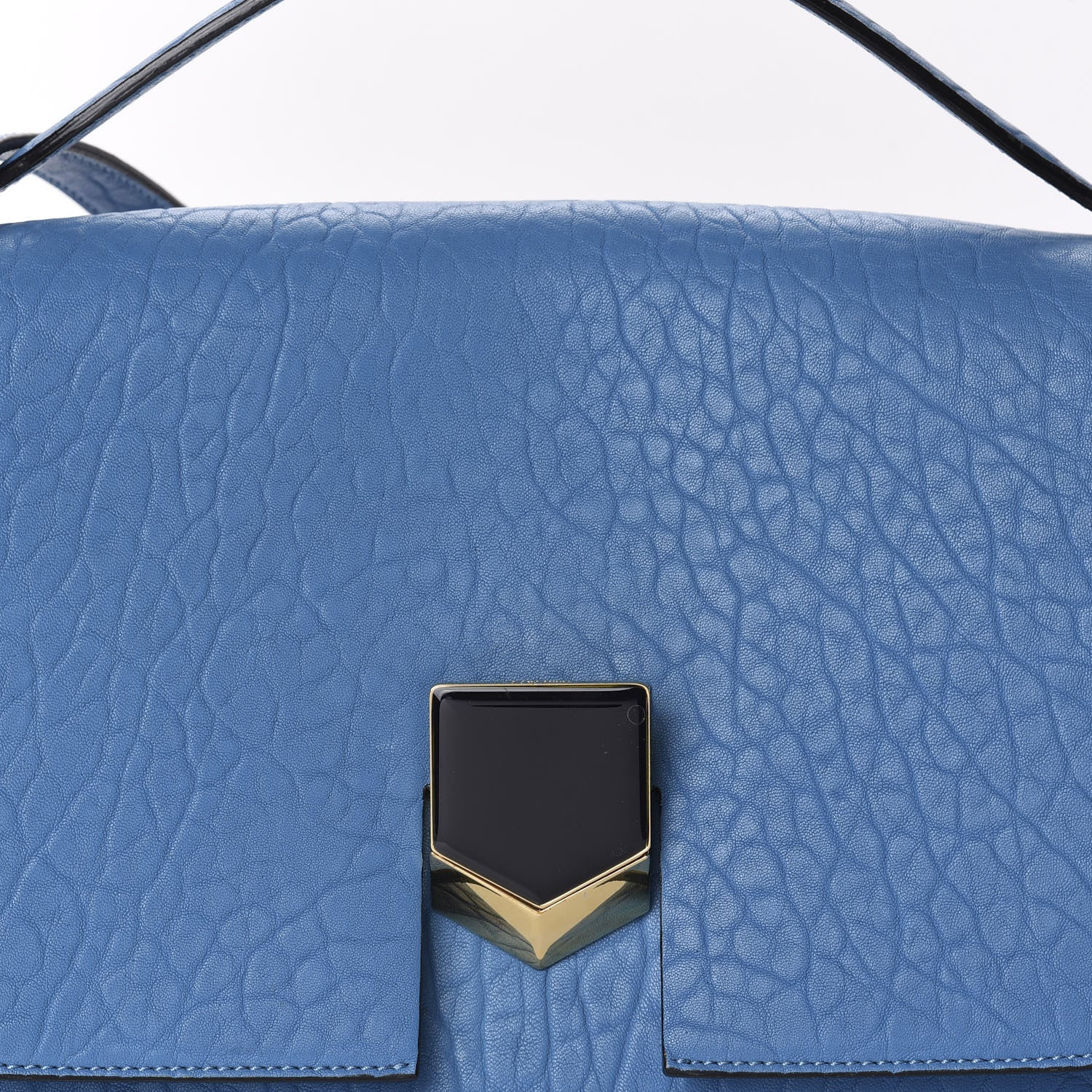 Jimmy Choo Grainy Calfskin Small Lockett Shoulder Bag Blue 12 of 12