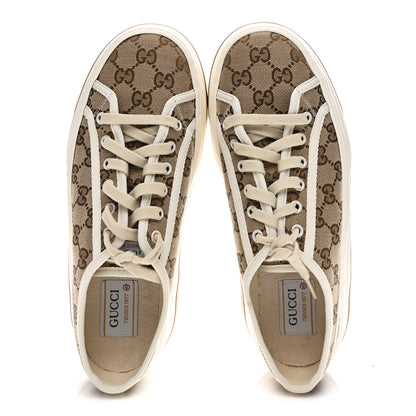 Gucci GG Monogram Womens 1977 Tennis Platform 52mm Sneakers 40 Beige Ebony Mystic White 2 of 7