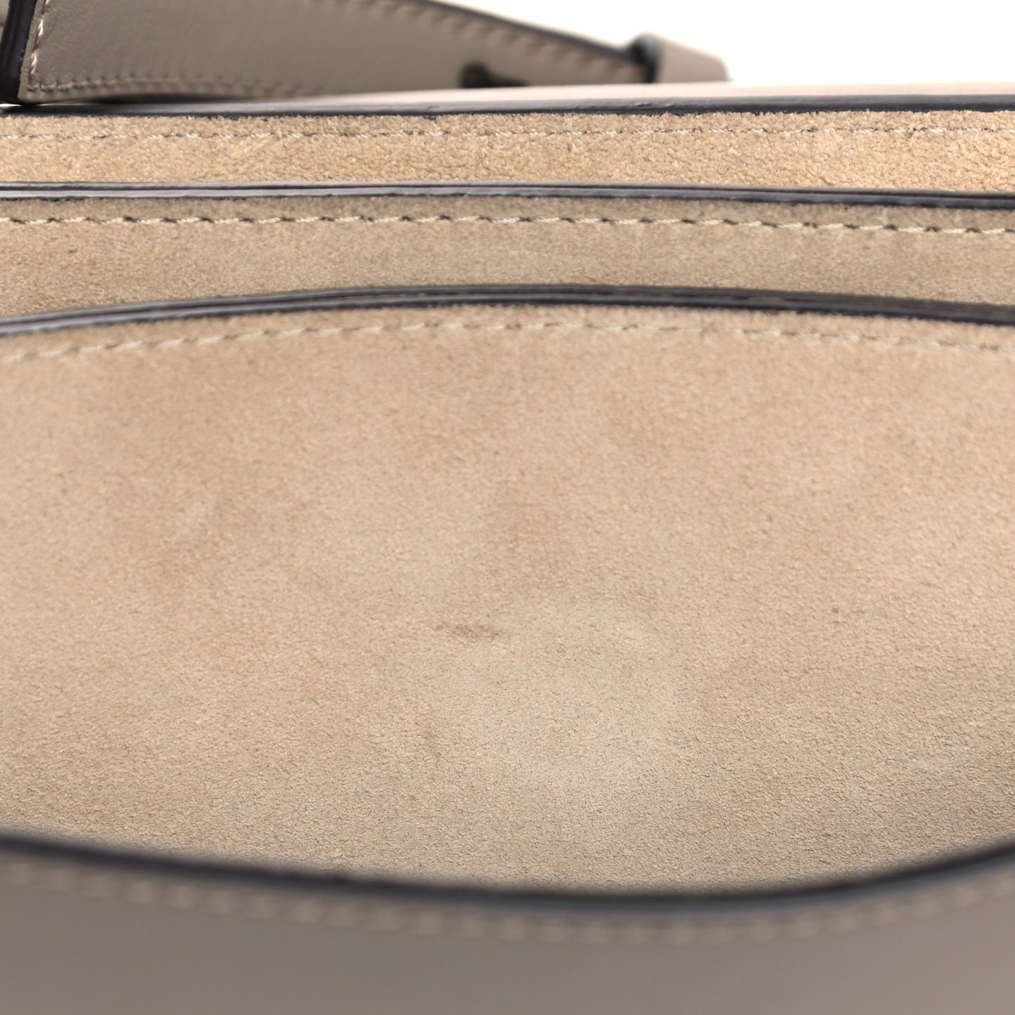 Suede Calfskin Small Faye Shoulder Bag Motty Grey