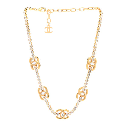 Chanel Metal Crystal CC Marquise Choker Gold 3 of 6