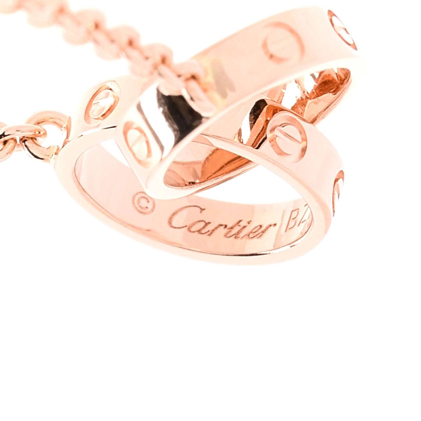 18K Pink Gold Interlocking LOVE Necklace