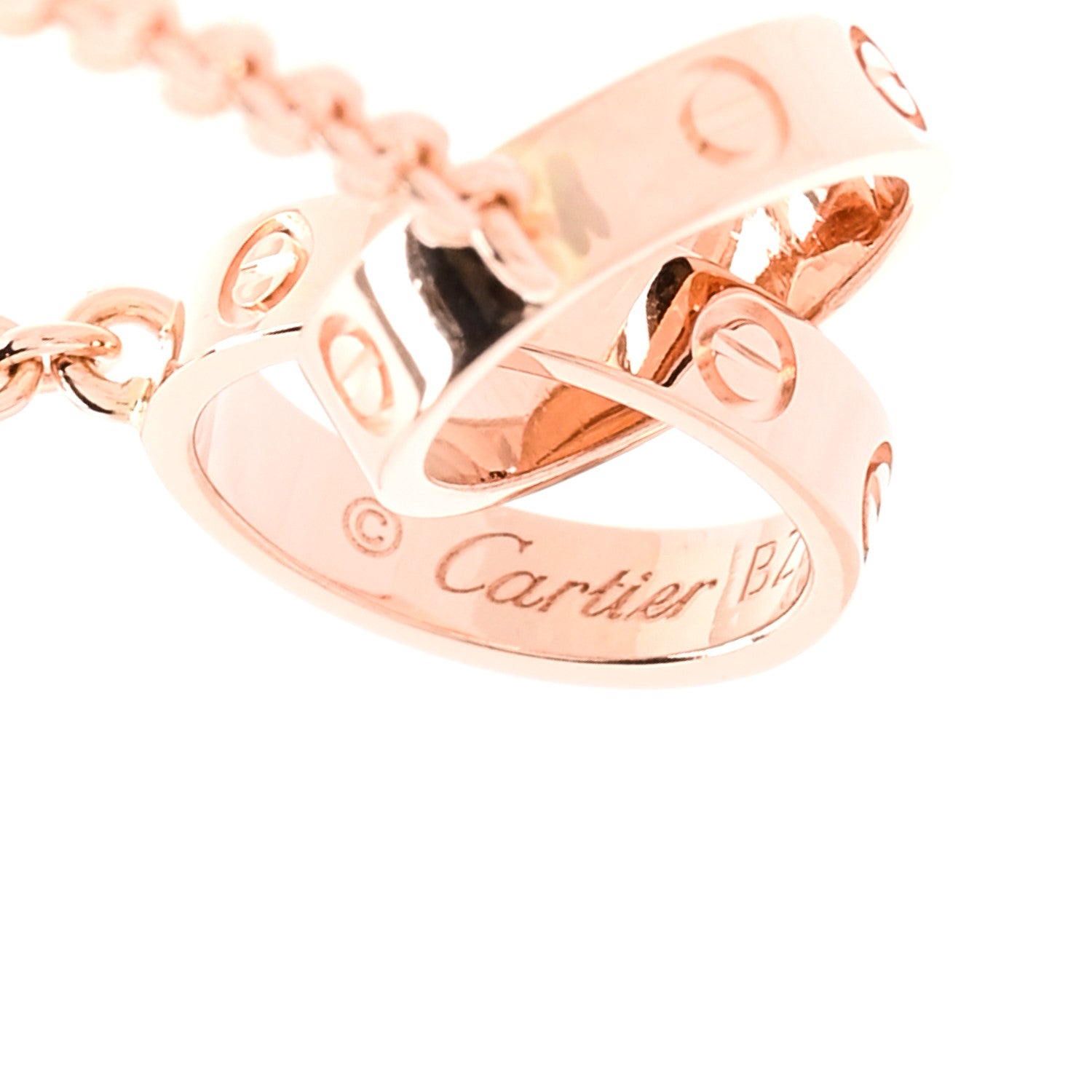 Cartier 18K Pink Gold Interlocking LOVE Necklace 4 of 6