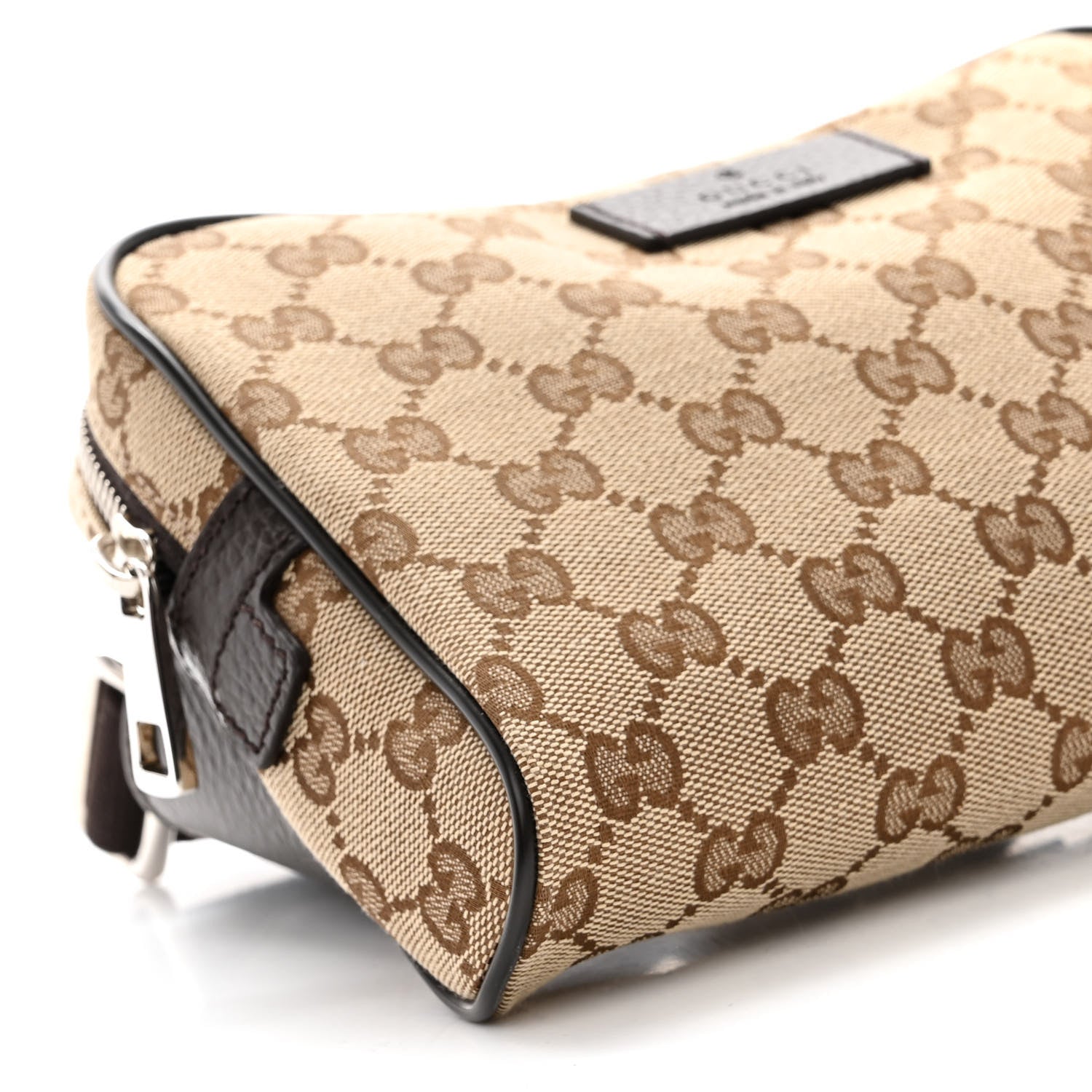 Gucci Monogram Dollar Calfskin Belt Bag Beige Ebony Testa di Moro Marrone Scuro 9 of 10
