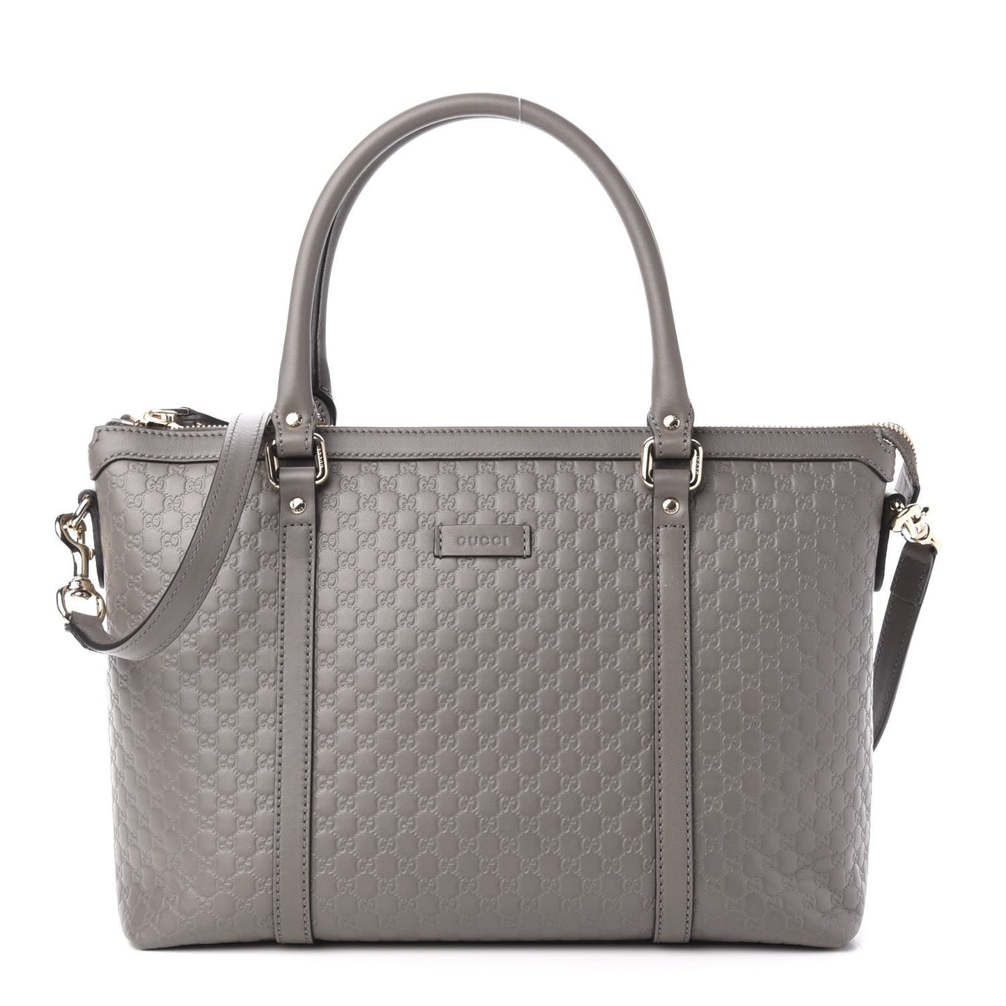 Soft Microguccissima Small Zippered Satchel Loess