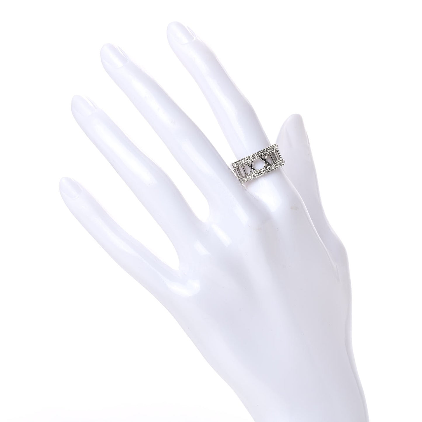 18K White Gold Diamond Wide Atlas Open Ring 52 6