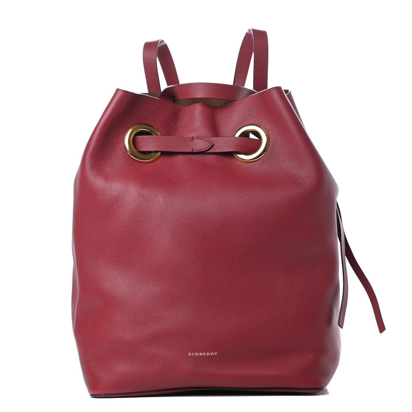 Calfskin Grommet Detail Backpack Crimson