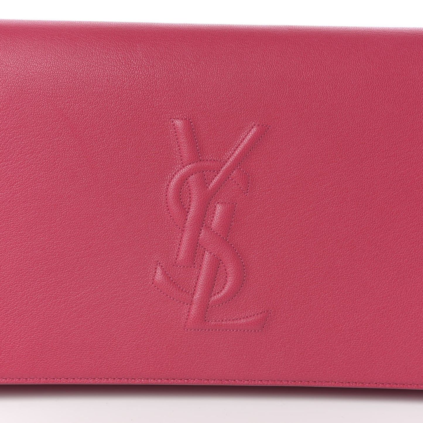 Calfskin Monogram Large Belle De Jour Clutch Lipstick Fuchsia
