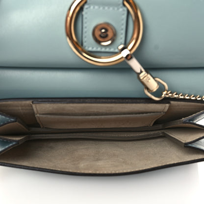 Chloe Calfskin Suede Mini Chain Faye Shoulder Bag Cloudy Blue 4 of 5