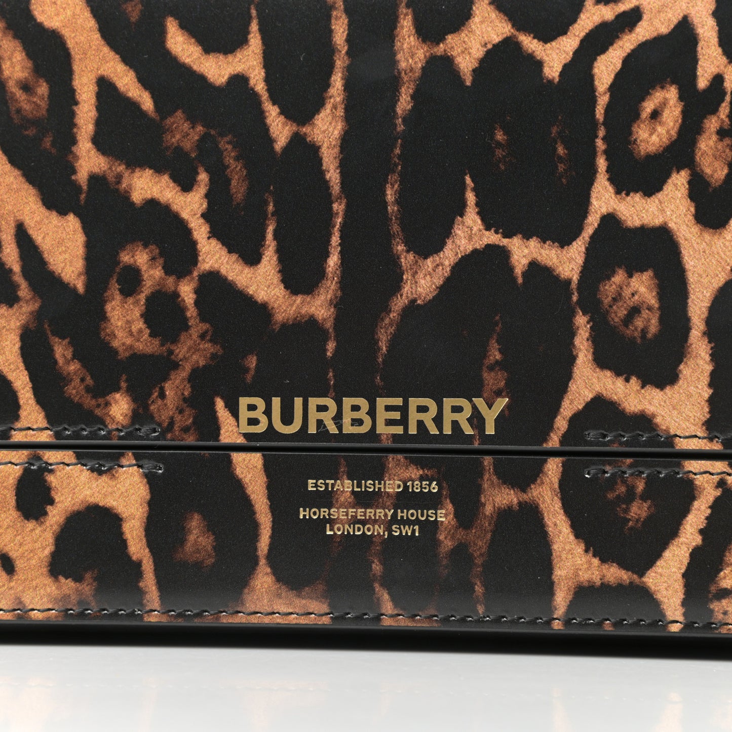 Calfskin Leopard Small Grace Bag Black