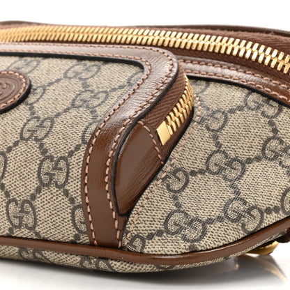 Gucci GG Supreme Monogram Textured Calfskin Retro Interlocking G Belt Bag Beige Ebony Brown Sugar 9 of 11