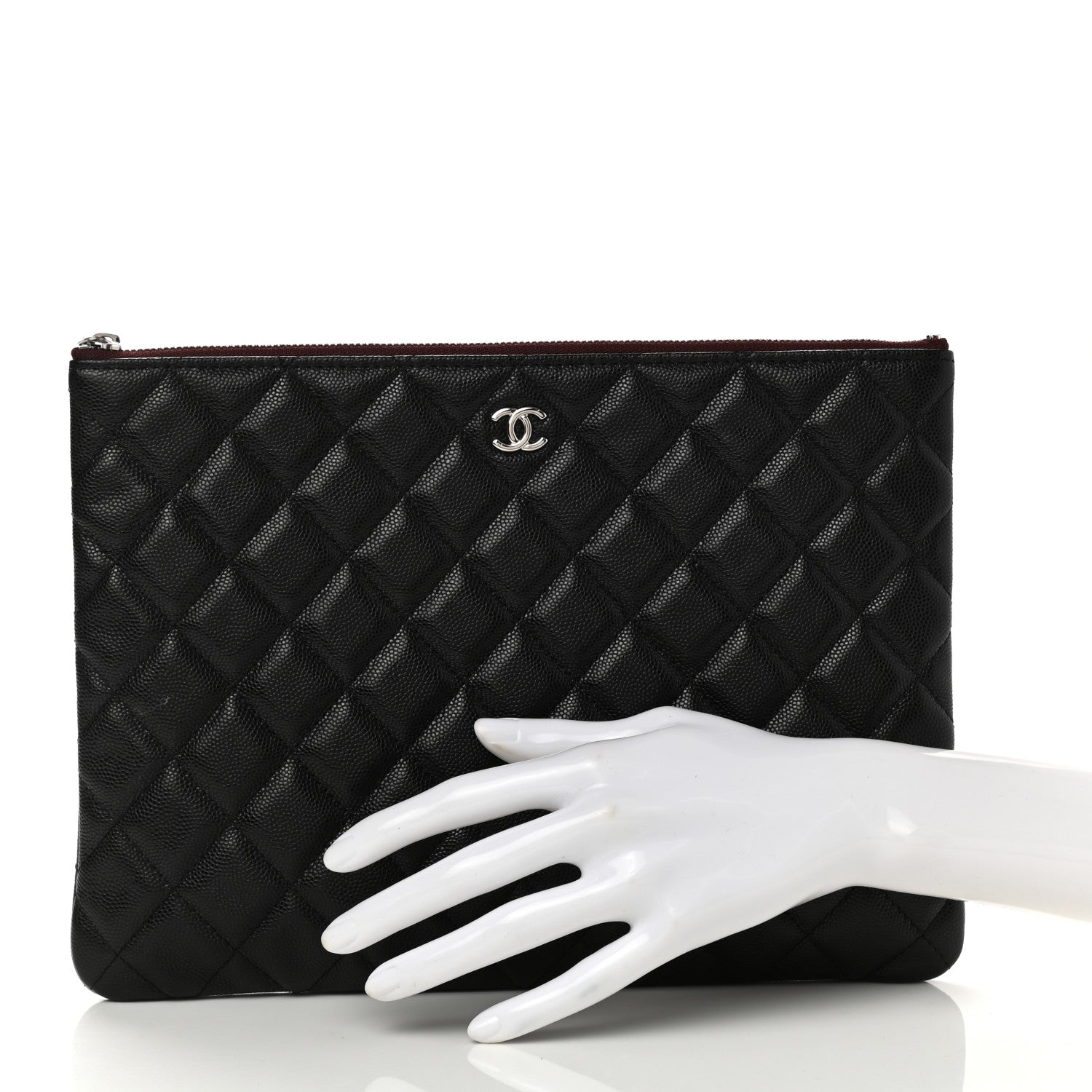 Chanel Caviar Quilted Medium Cosmetic Case Black 2 of 9