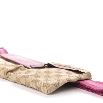 Gucci GG Monogram Web Double Pocket Belt Bag Pink 9 of 10