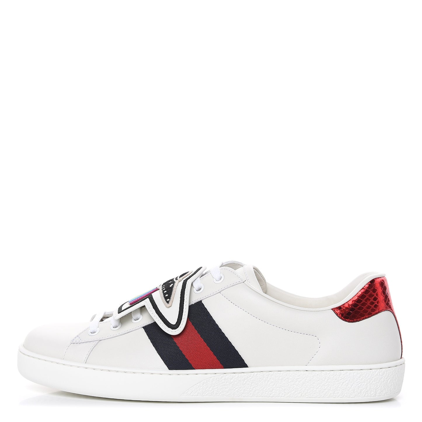 Calfskin Ayers Web UFO Dragon Embroidered Mens Ace Sneakers 11 White