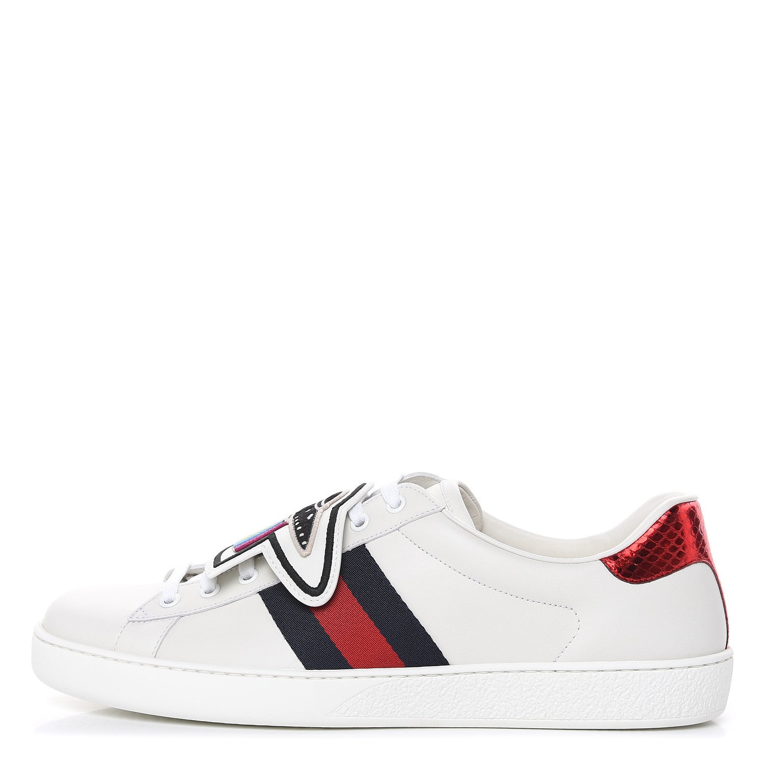 Gucci Calfskin Ayers Web UFO Dragon Embroidered Mens Ace Sneakers 11 White 1 of 9