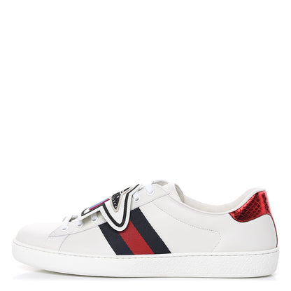 Gucci Calfskin Ayers Web UFO Dragon Embroidered Mens Ace Sneakers 11 White 1 of 9