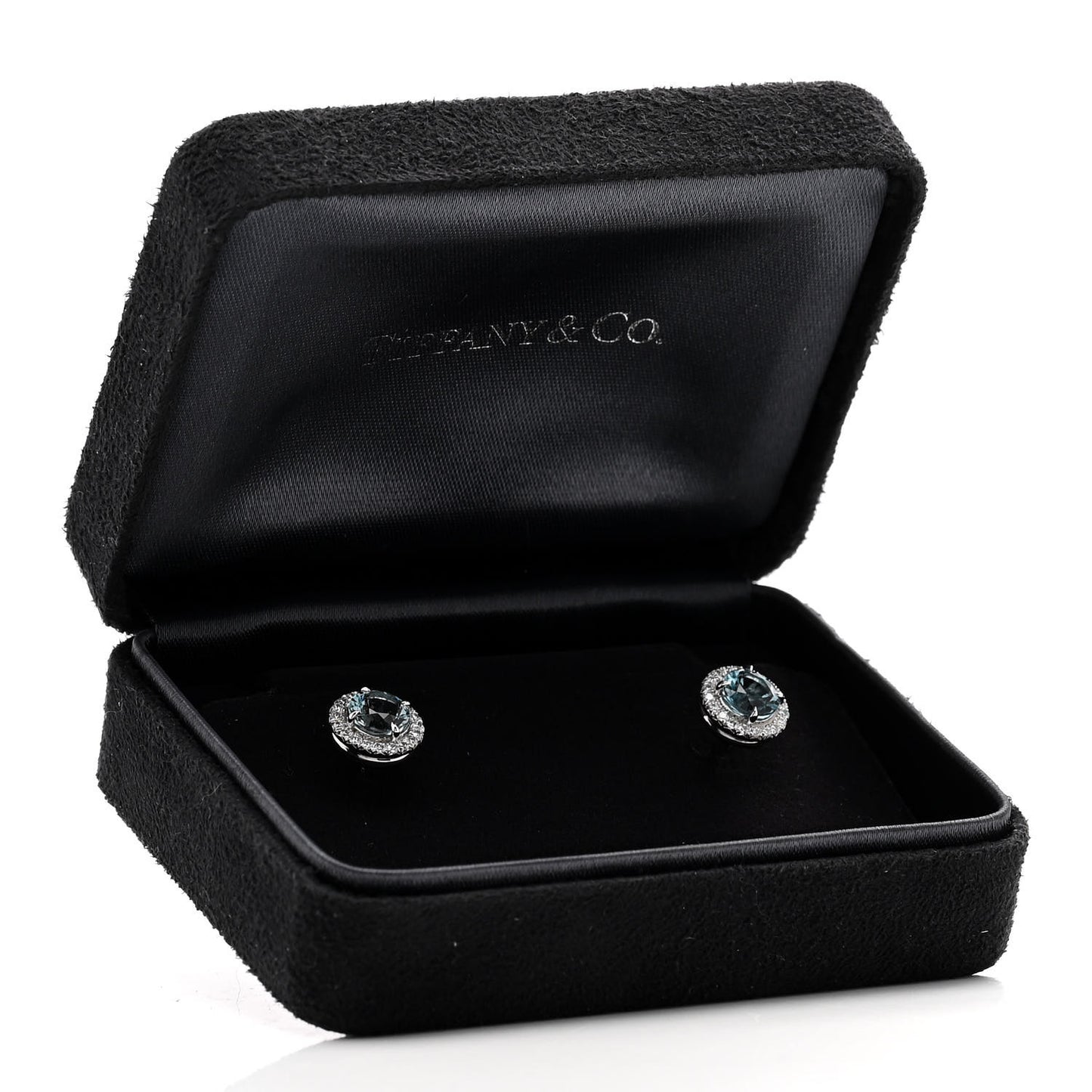 Platinum Diamond Aquamarine Soleste Earrings