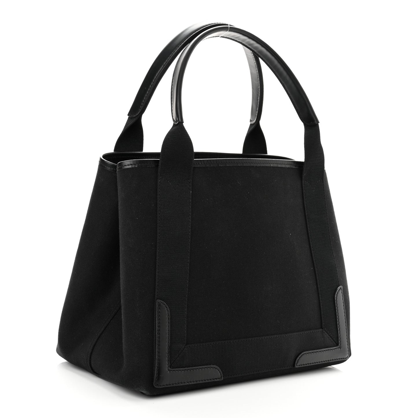 Cotton Canvas Calfskin S Navy Cabas Black