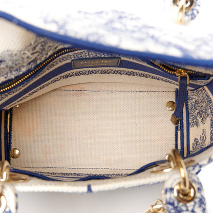 Christian Dior Canvas Reverse Embroidered Rêve d'Infini Medium Lady D-Lite Blue Multicolor 5 of 10