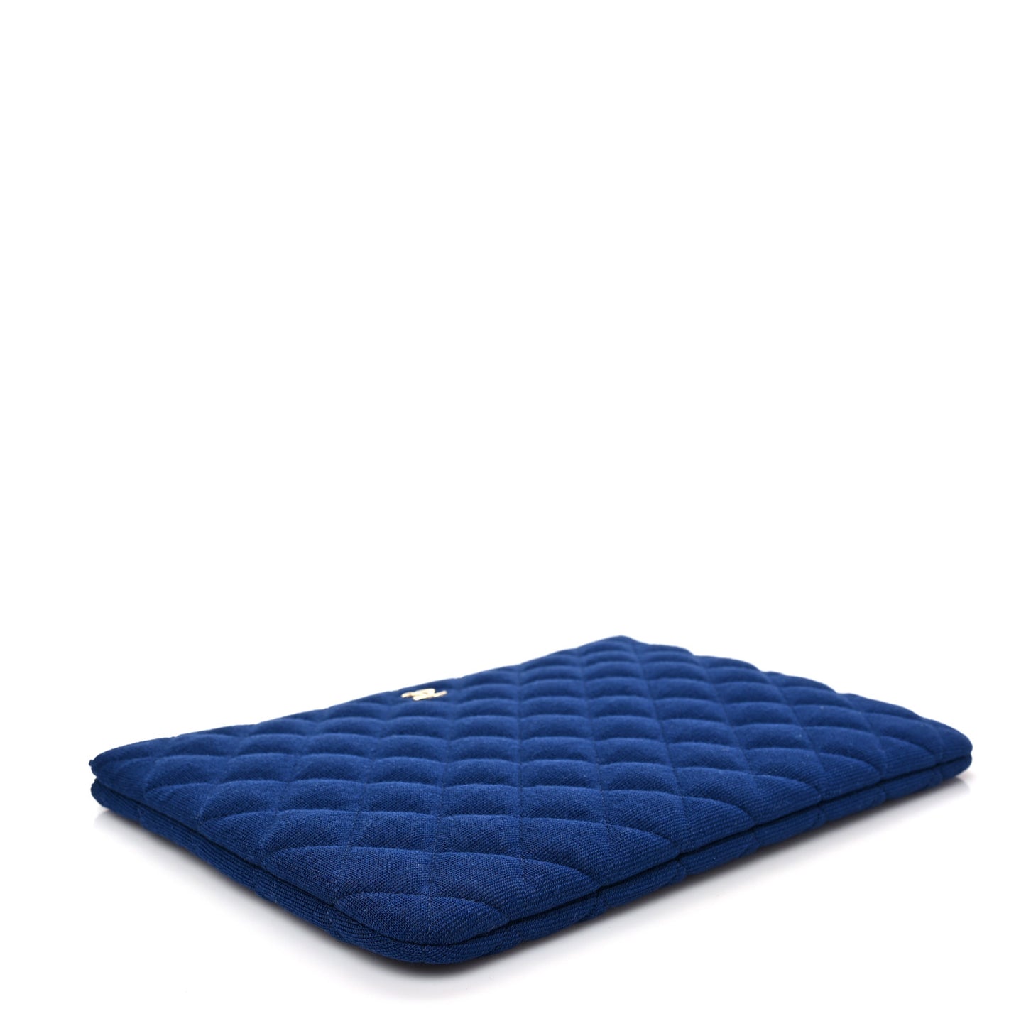 Jersey Quilted Medium Cosmetic Case Blue