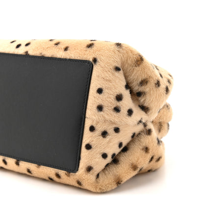 Chanel Pony Hair Cheetah Printed Lambskin Clutch With Chain Beige Black 9 of 11