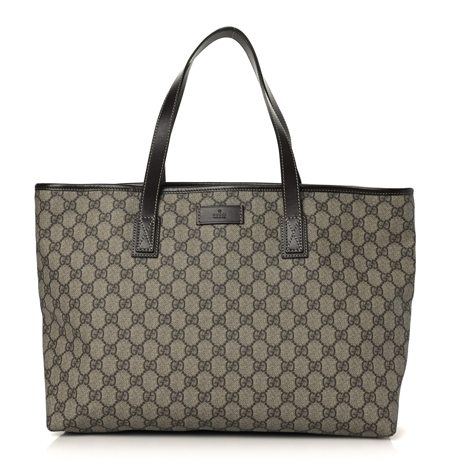 Gucci GG Supreme Monogram Medium Zippered Shopping Tote Dark Brown 1 of 9