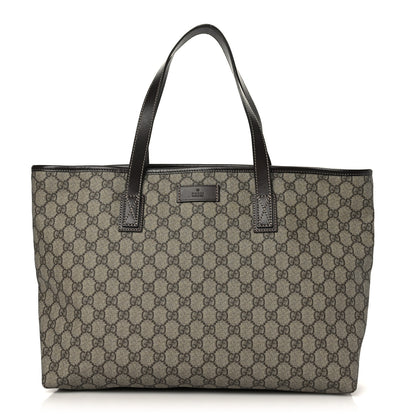 Gucci GG Supreme Monogram Medium Zippered Shopping Tote Dark Brown 1 of 9