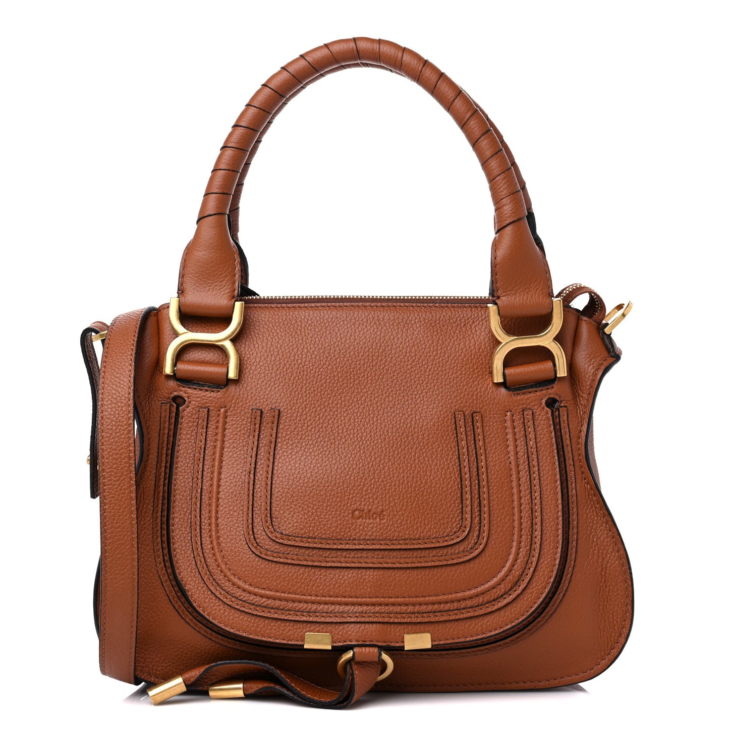 Calfskin Small Marcie Satchel Tan