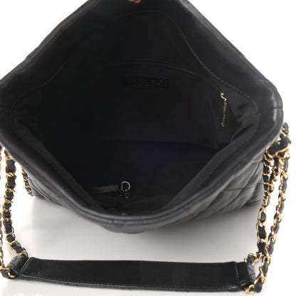 Chanel Calfskin Quilted Medium Chain Me Hobo Black 5 of 12