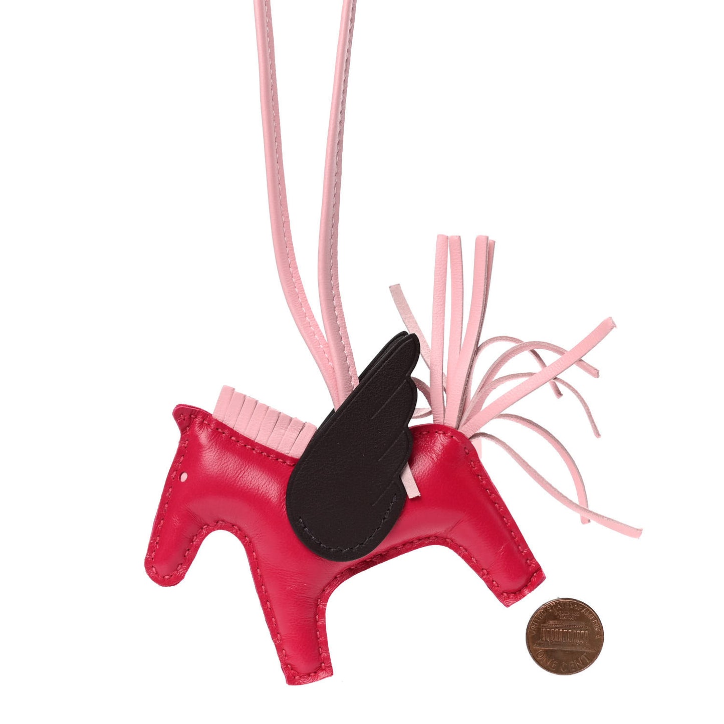 Milo Lambskin Grigri Rodeo Pegase Horse Bag Charm PM Framboise Rose Sakura Rouge Sellier