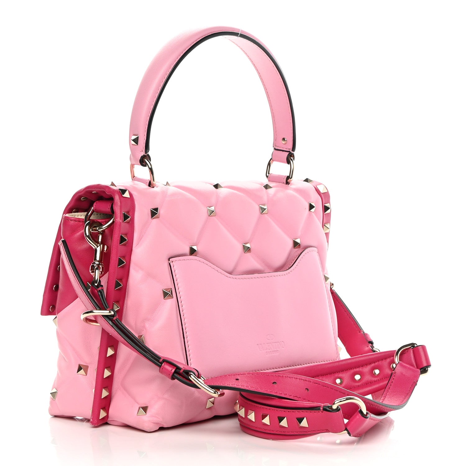 Valentino Garavani Nappa Medium Candystud Top Handle Bag Absolute Disco Pink 3 of 19