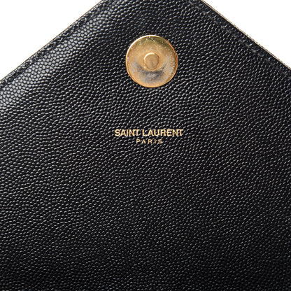 Saint Laurent Grain De Poudre Matelasse Chevron Large Monogram Satchel Black 7 of 10