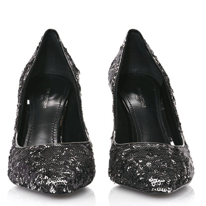 Louis Vuitton Sequin Sparkle Pumps 38 Argent 3 of 9