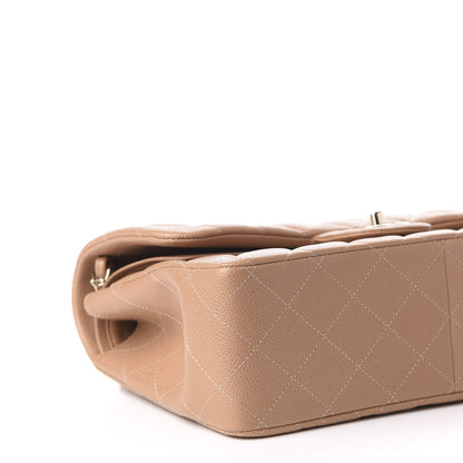 Chanel Caviar Quilted Jumbo Double Flap Beige 6 of 11