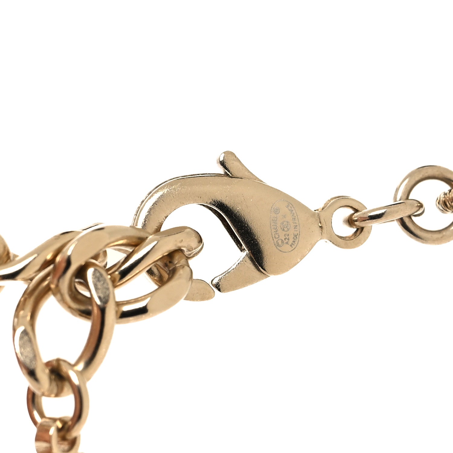 Chanel Pearl Baguette Crystal CC Long Necklace Gold 4 of 4