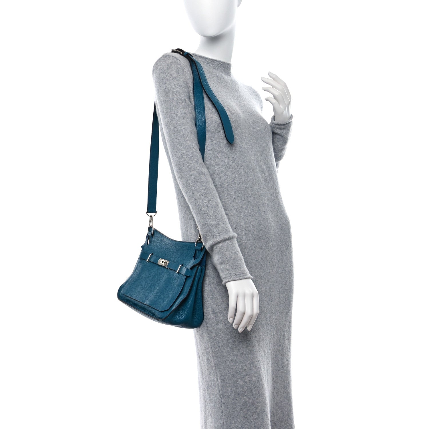 Hermes Taurillon Clemence Jypsiere 28 Bleu Izmir 3 of 9