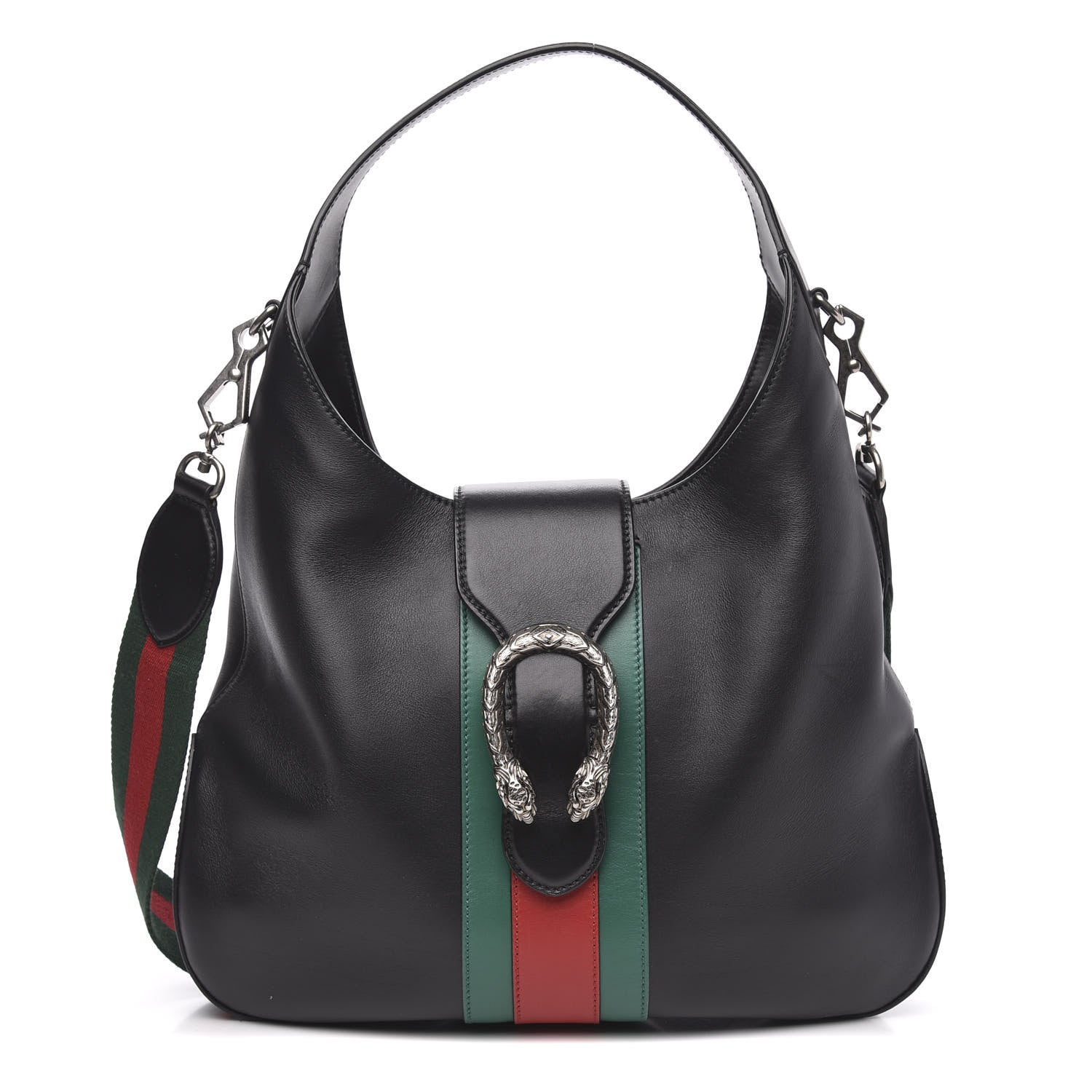 Gucci Calfskin Web Stripe Medium Dionysus Hobo Black 1 of 13
