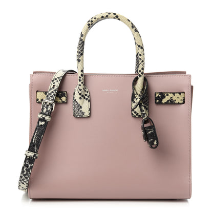 Saint Laurent Calfskin Python Embossed Small Sac De Jour Powder Pink 1 of 9