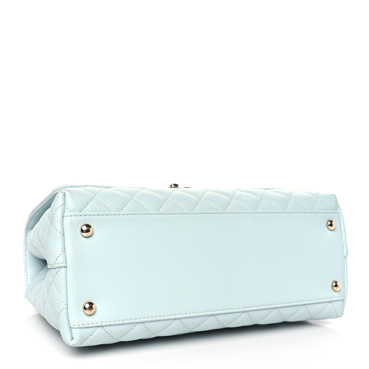 Caviar Quilted Small Coco Handle Flap Light Blue