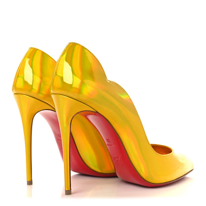 Christian Louboutin Metallic Patent Hot Chick 100 Pumps 38 Yellow 5 of 9