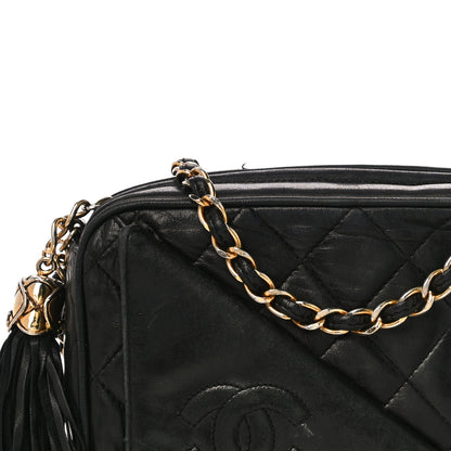 Chanel Lambskin Quilted Tassel Camera Case Black 9 of 17