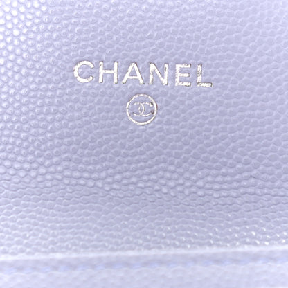 Chanel Caviar Quilted Flap Card Holder Wallet Light Purple 6 of 8