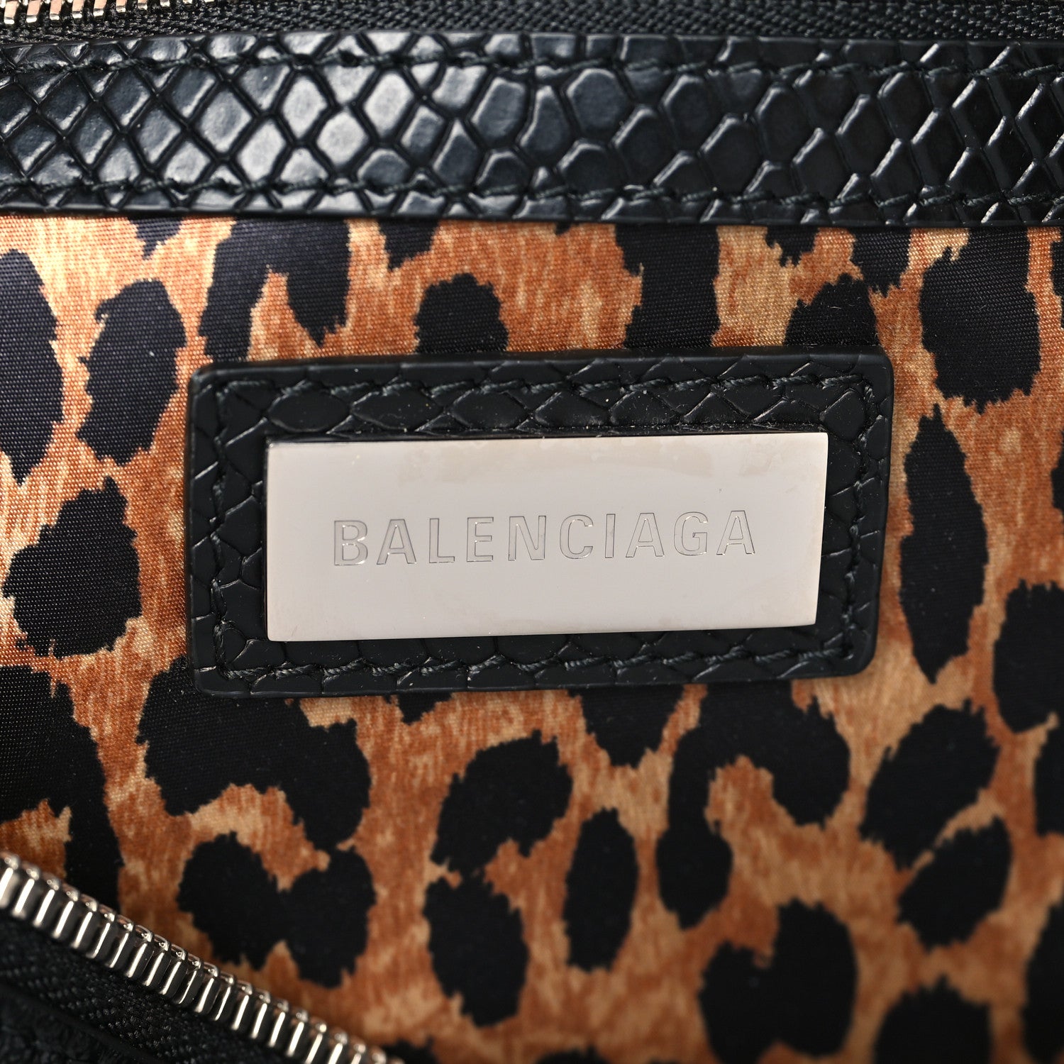 Balenciaga Shiny Calfskin Crocodile Embossed Essex Hobo Black 6 of 9