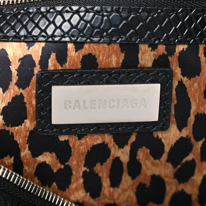 Balenciaga Shiny Calfskin Crocodile Embossed Essex Hobo Black 6 of 9
