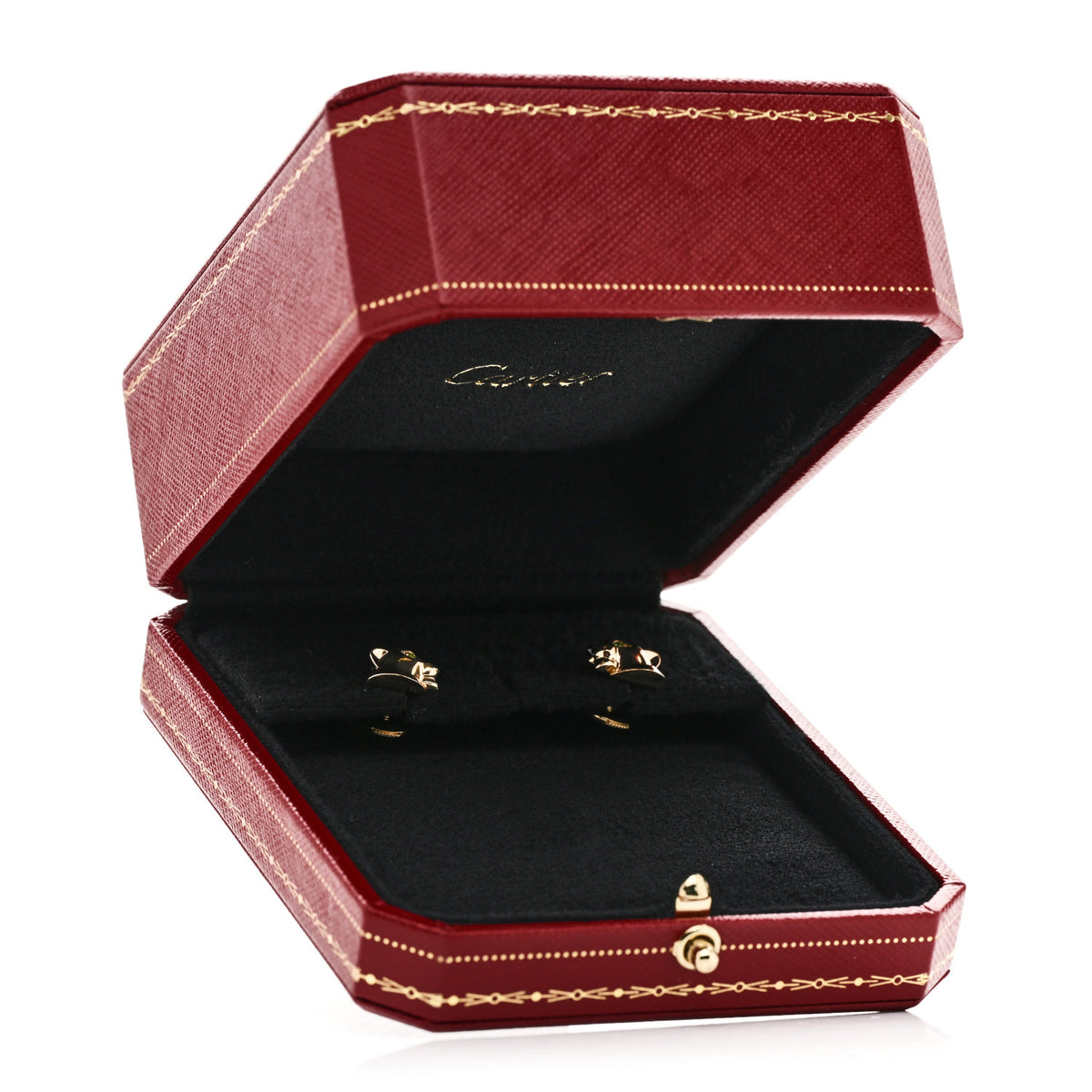 Cartier 18K Yellow Gold Black Onyx Tsavorite Panthere Earrings 5 of 5