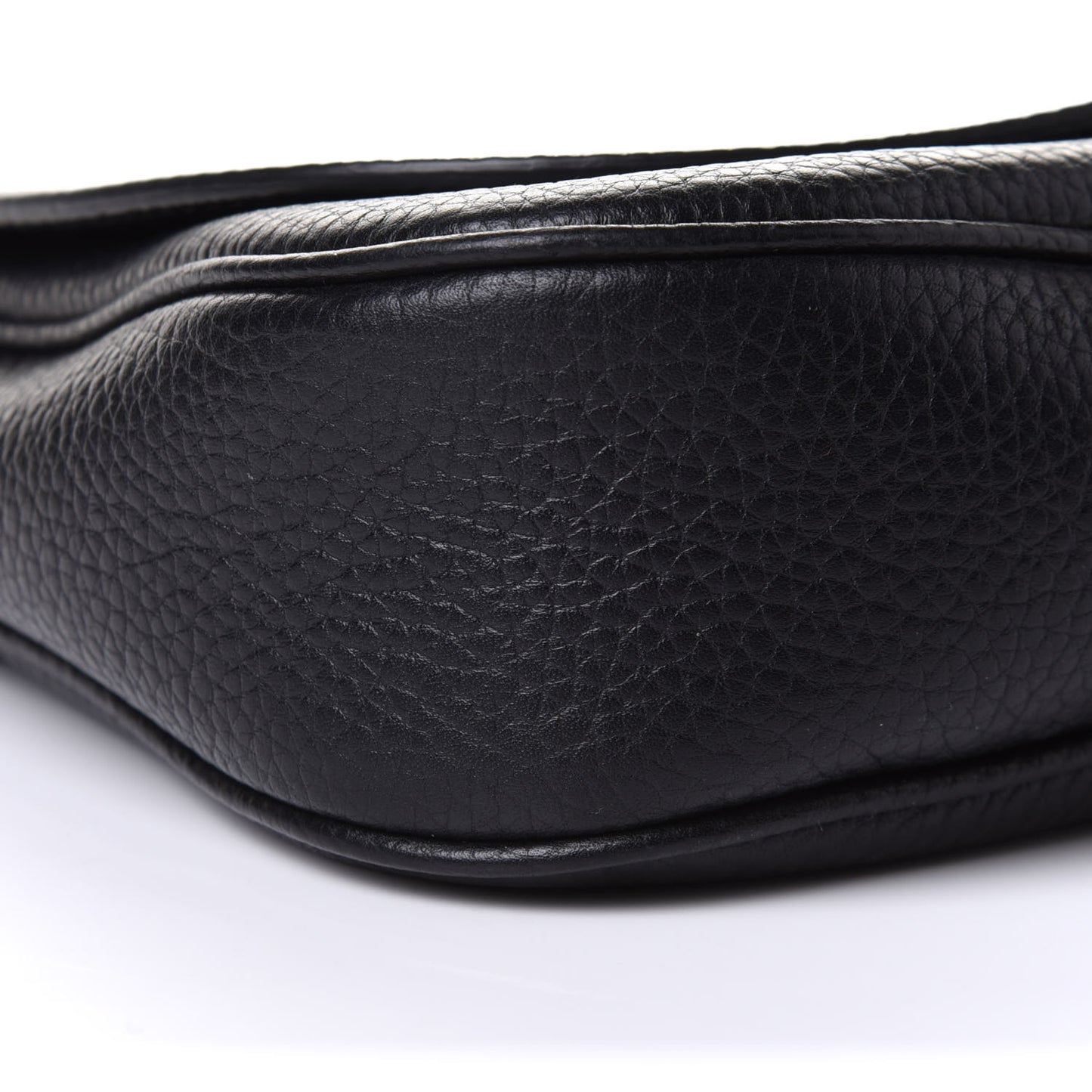 Pebbled Calfskin Medium Soho Flap Crossbody Black