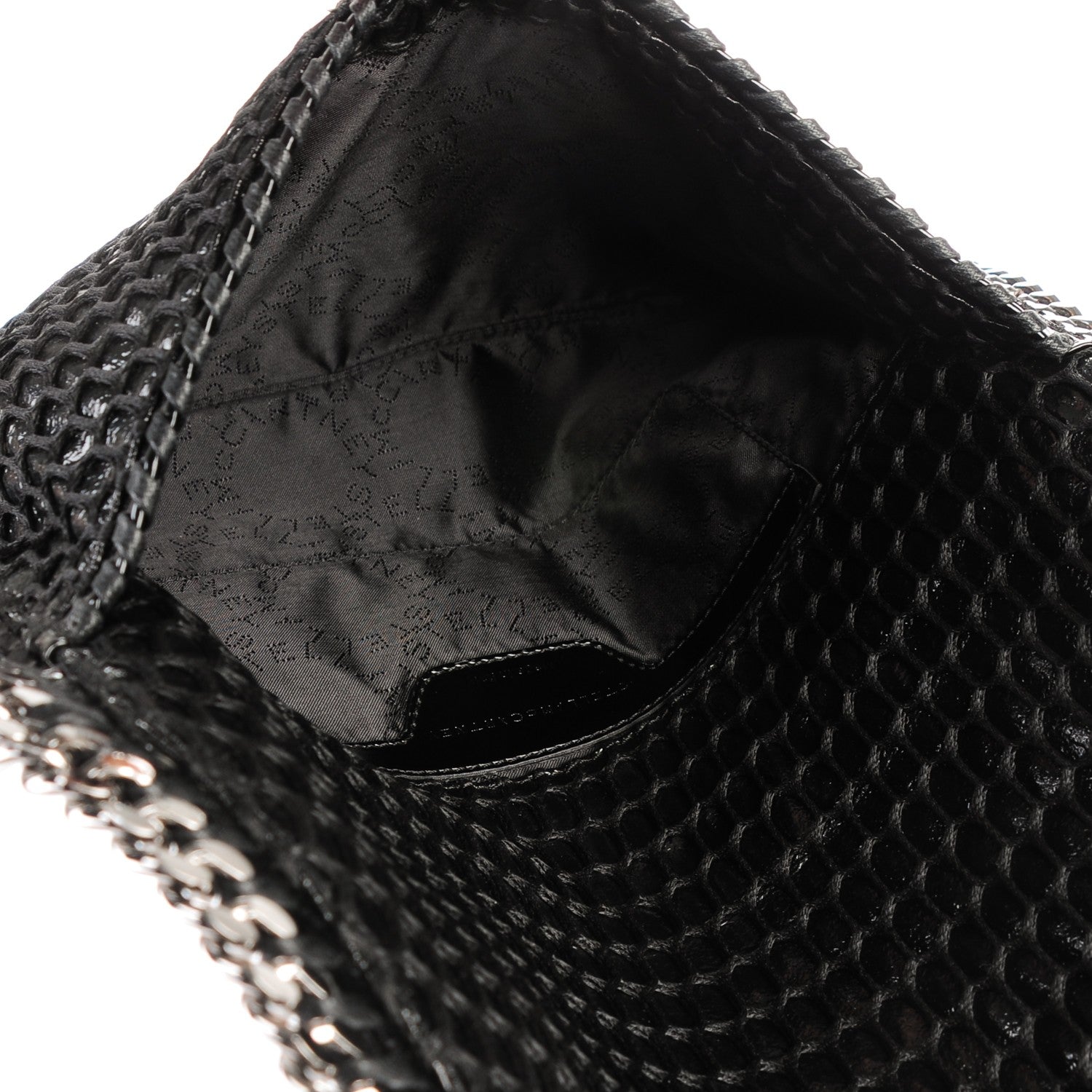 Stella McCartney Patent Net Fold Over Falabella Clutch Black 5 of 8