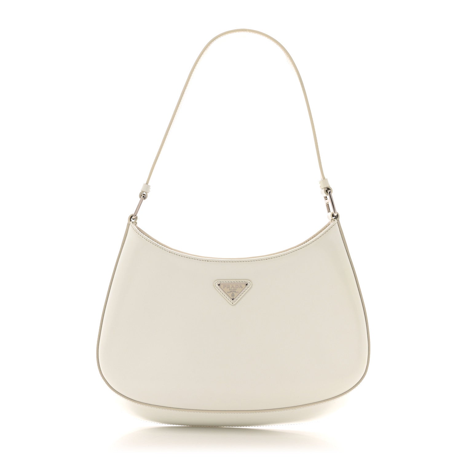 Prada Spazzolato Cleo Shoulder Bag White White 1 of 13
