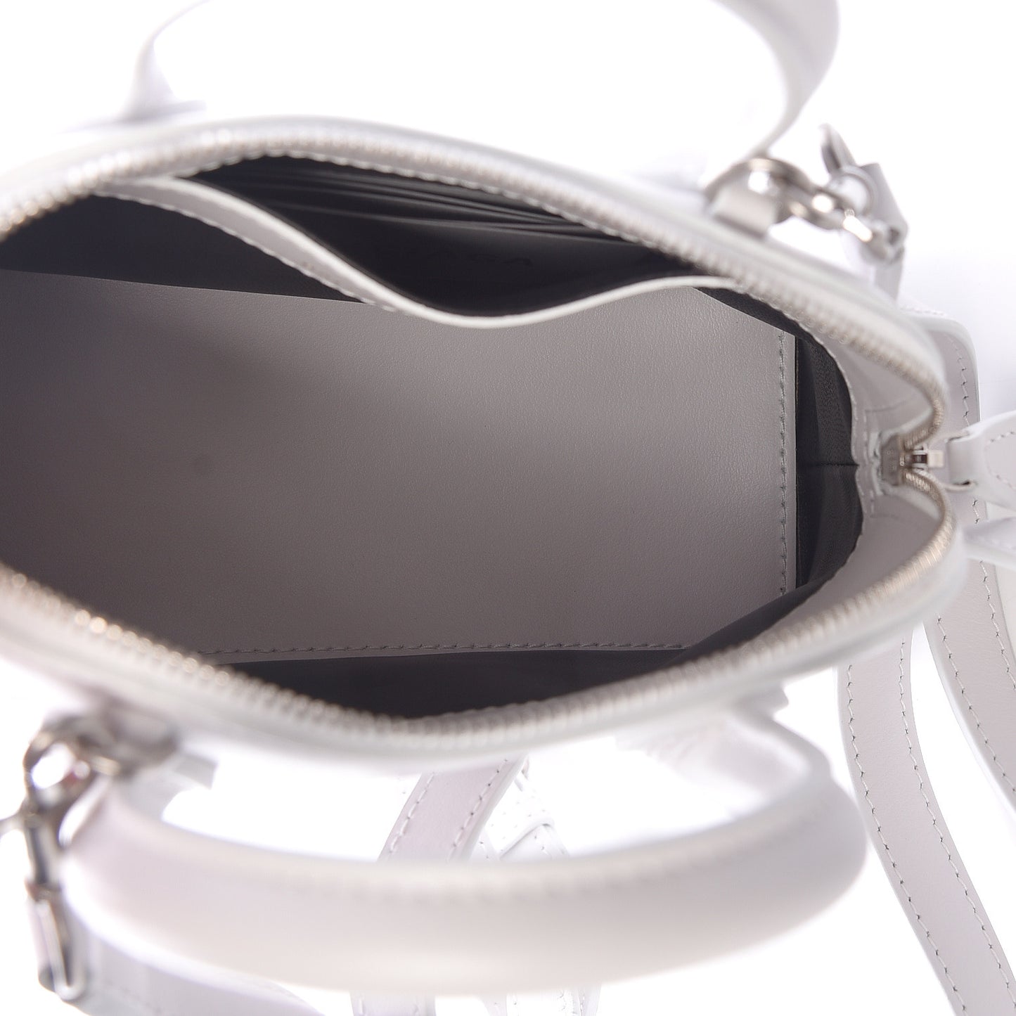 Calfskin Lipstick Logo XXS Ville Top Handle Bag White